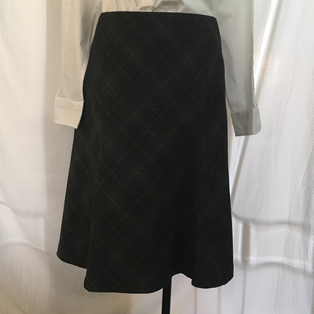 Classic Gray Plaid A-Line Skirt
